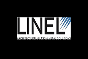 A black and white photo of the linel logo.